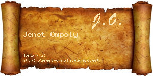 Jenet Ompoly névjegykártya